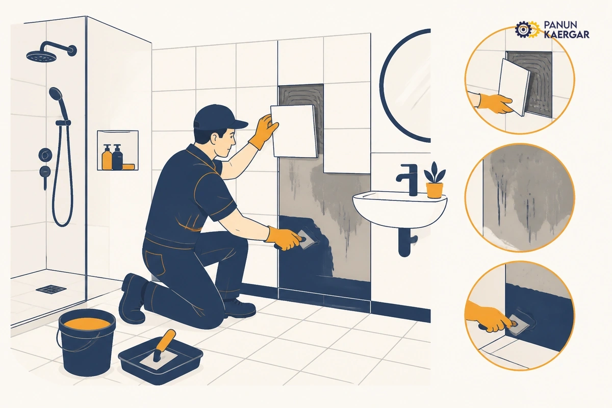 Book a mason — A pro can lift failed tiles, redo waterproofing, and replace a run of joints that will ...