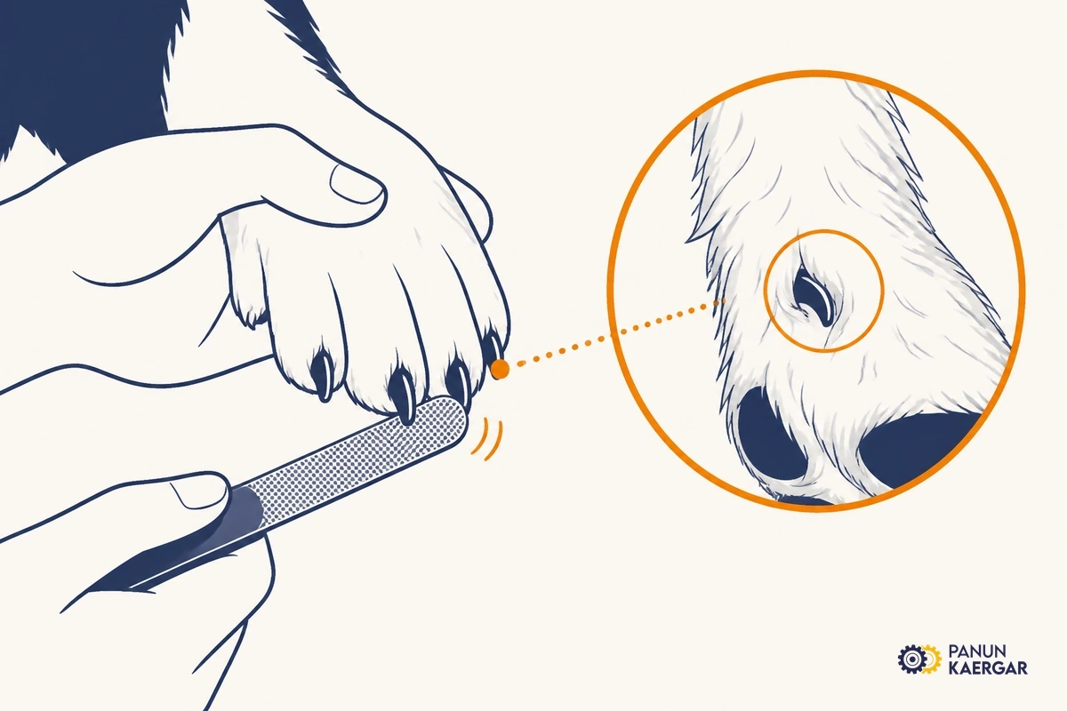 File sharp edges and check dew claws — A pet file smooths snags that catch on carpets