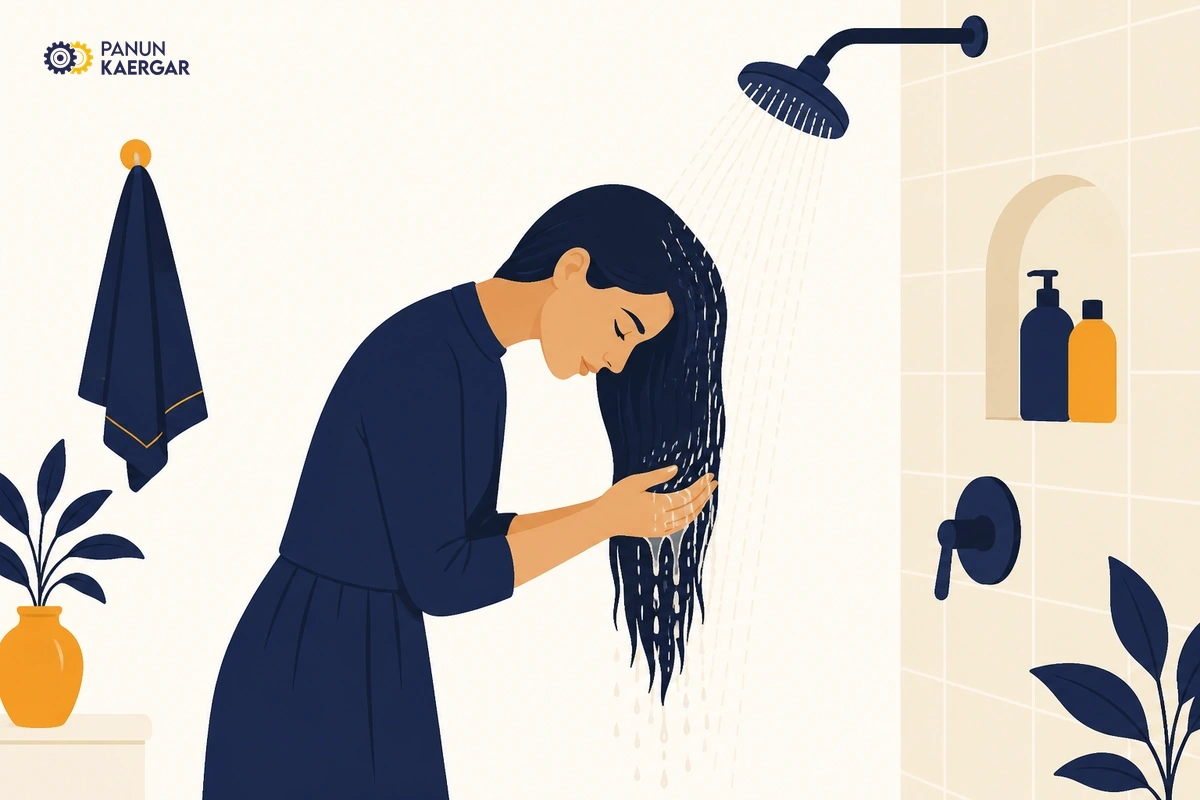 Rinse until water runs clear — Spend extra time rinsing lengths and the nape; leftover shampoo and minerals make hair ...