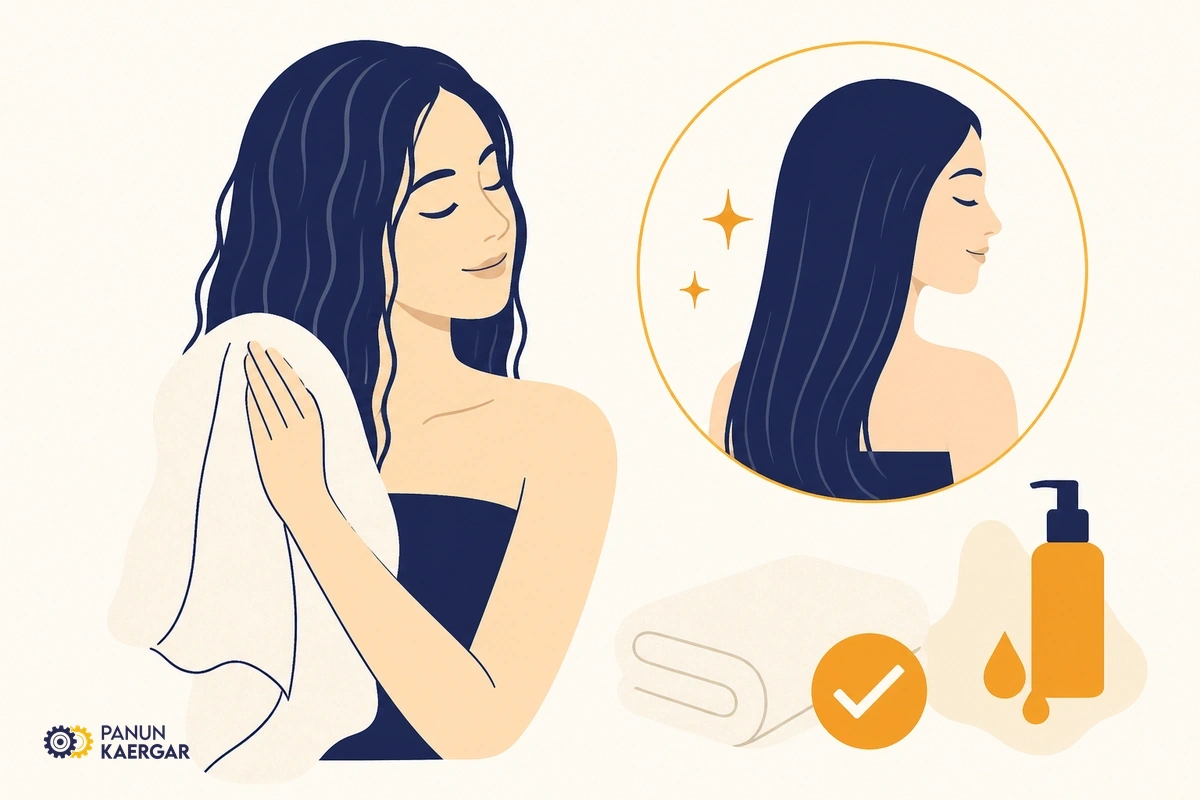 Simple prevention step for frizzy dry hair after washing