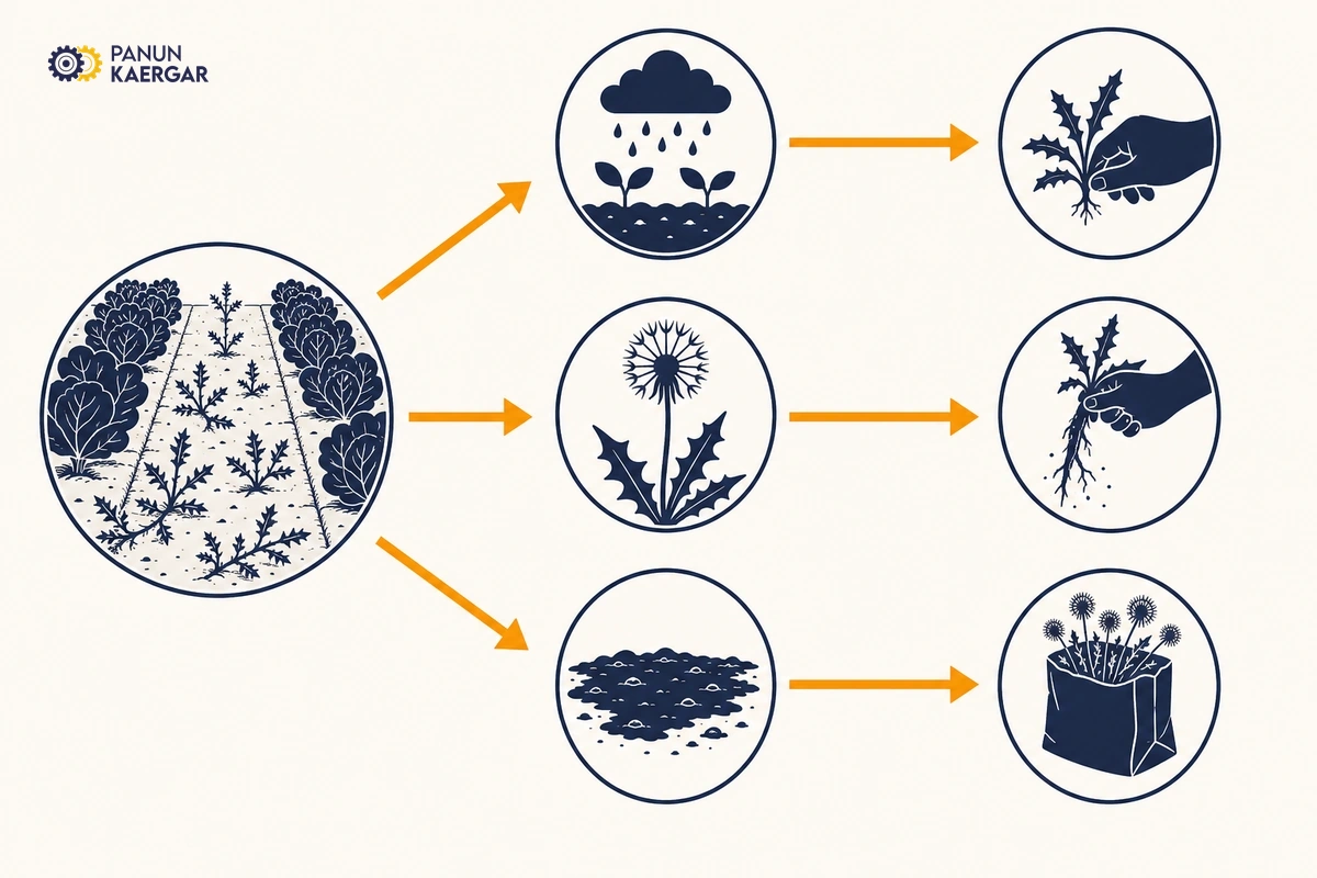 Diagnosis diagram for garden weeds taking over