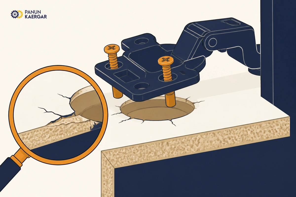 Check the mounting plate and cup — Look for gaps under the plate, cracked laminate around the cup, or screws that no longe...