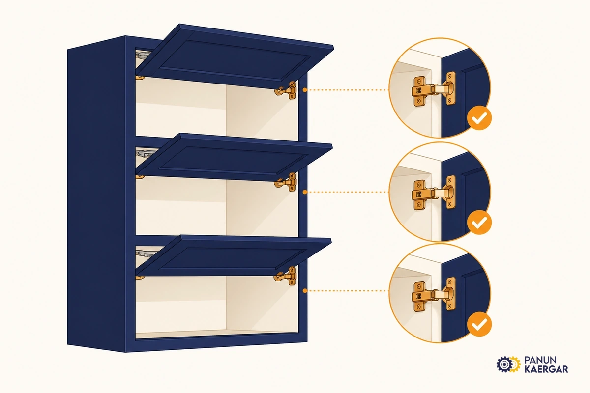 Simple prevention step for kitchen cabinet door sagging