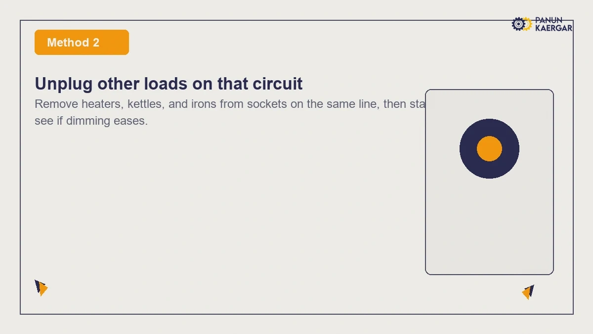 Unplug other loads on that circuit — Remove heaters, kettles, and irons from sockets on the same line, then start the geyser...