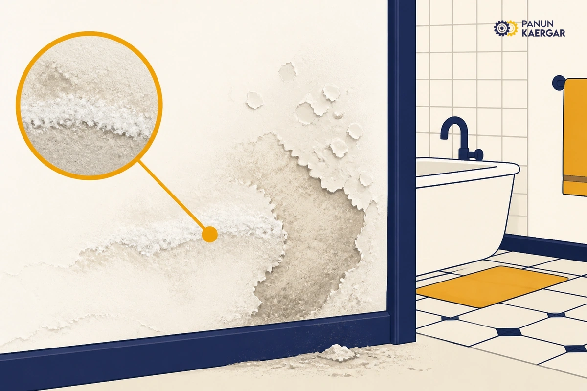 Check for damp and salts — Look for wet patches, white salt bloom, or stains — active moisture must be fixed befor...