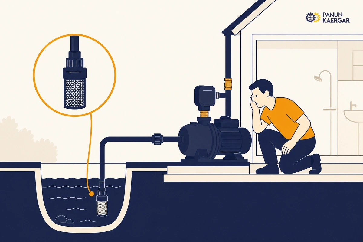 Listen for the pump and strainer — Note whether the pump runs, trips, or stays silent when you open a tap; a clogged inlet...