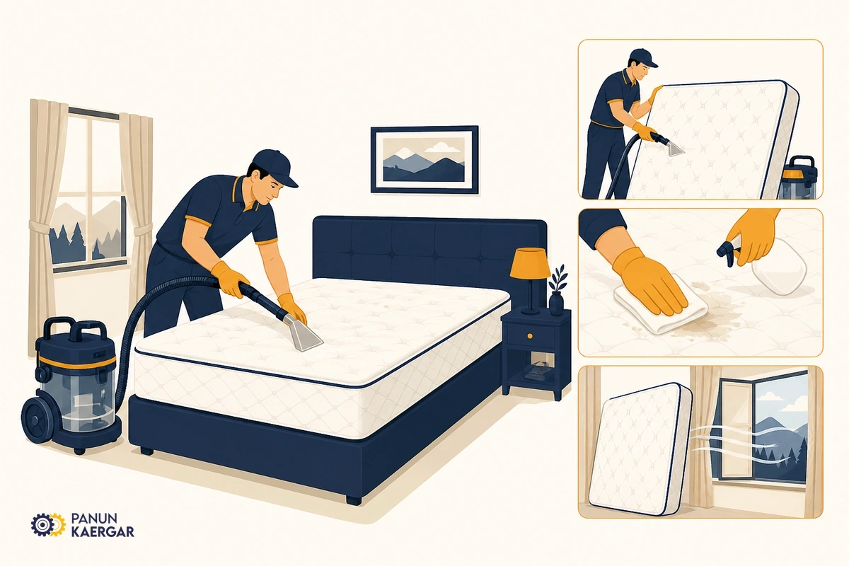 Book mattress cleaning — Pros can extract residue, treat allergens, and dry the core properly — safer than soaki...