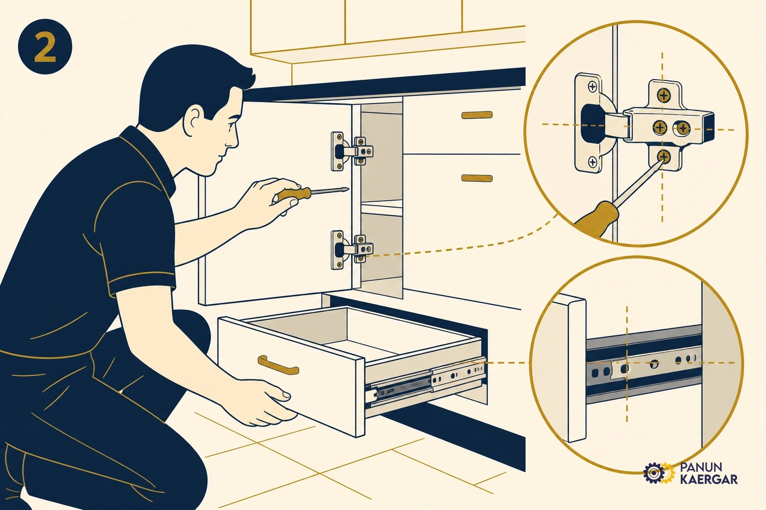 Check hinges and runners — Look for bent runners, loose screws, and doors sitting uneven