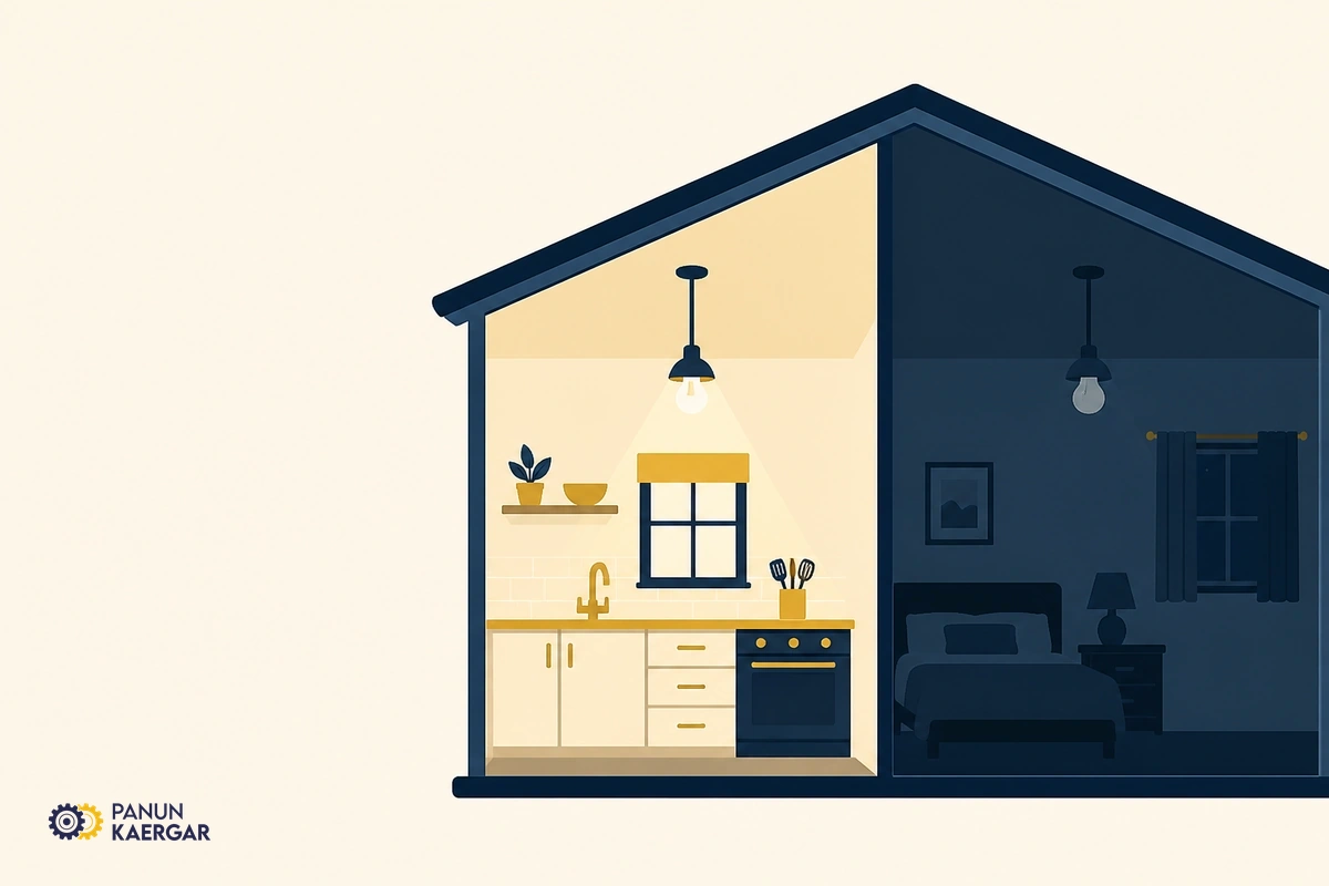 Confirm it is one room only — Switch on lights in other rooms and note whether the whole flat is dark or just one area