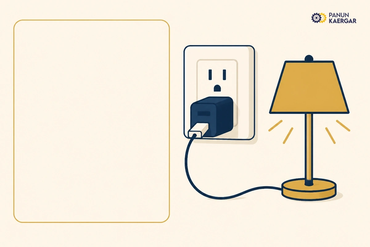 Test a socket simply — Plug a phone charger or table lamp into a socket in the dark room and see if it gets power