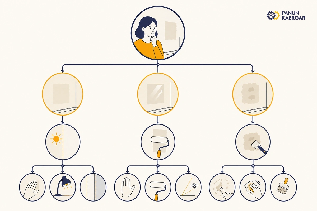 Diagnosis diagram for touch-up paint never matches