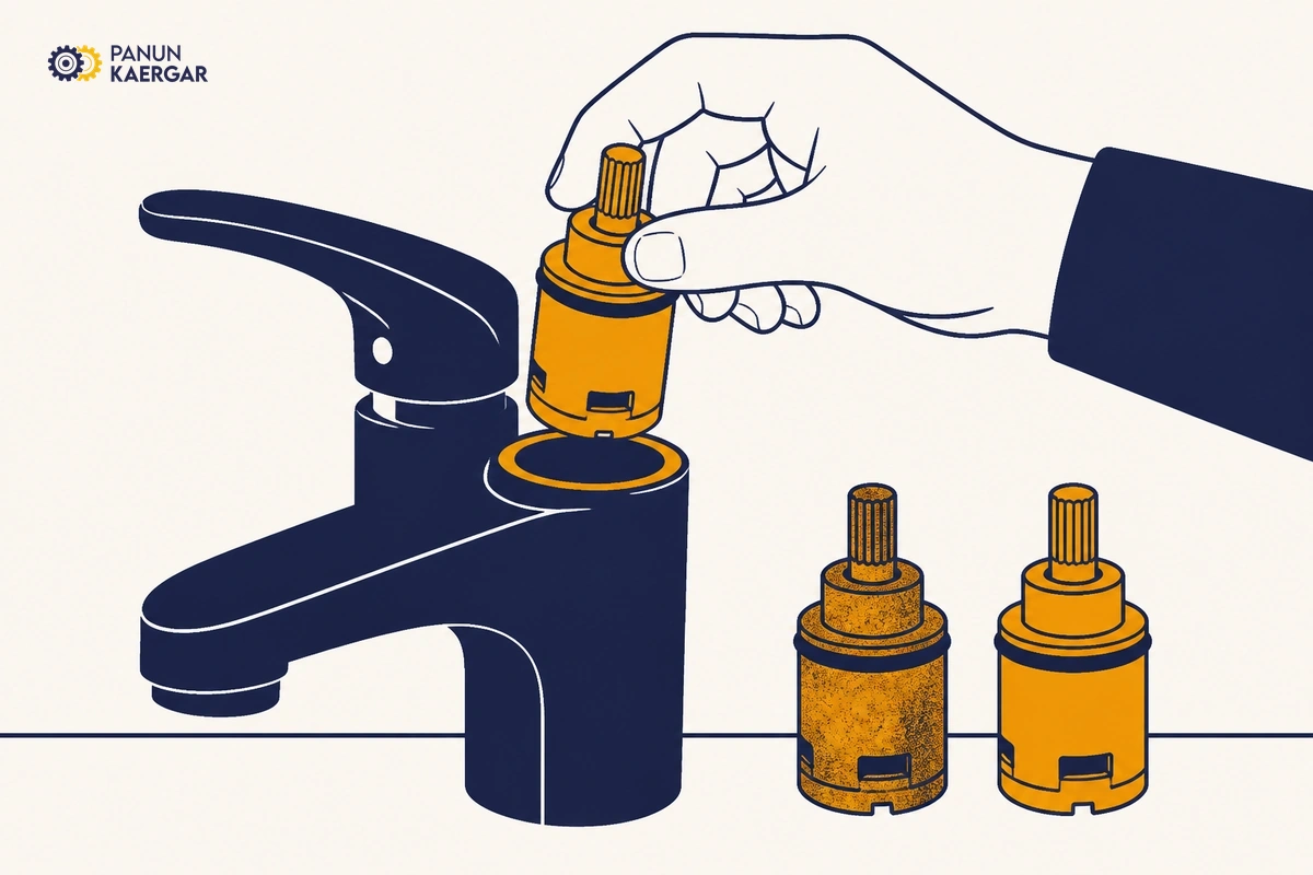 Treat a mixer cartridge differently — Many mixers need a cartridge swap, not a washer — match the brand shape or photograph t...