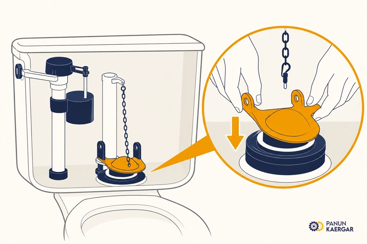 Replace a worn flapper — Match the flush-valve size, fit a new flapper, and test a few flushes for a quiet stop