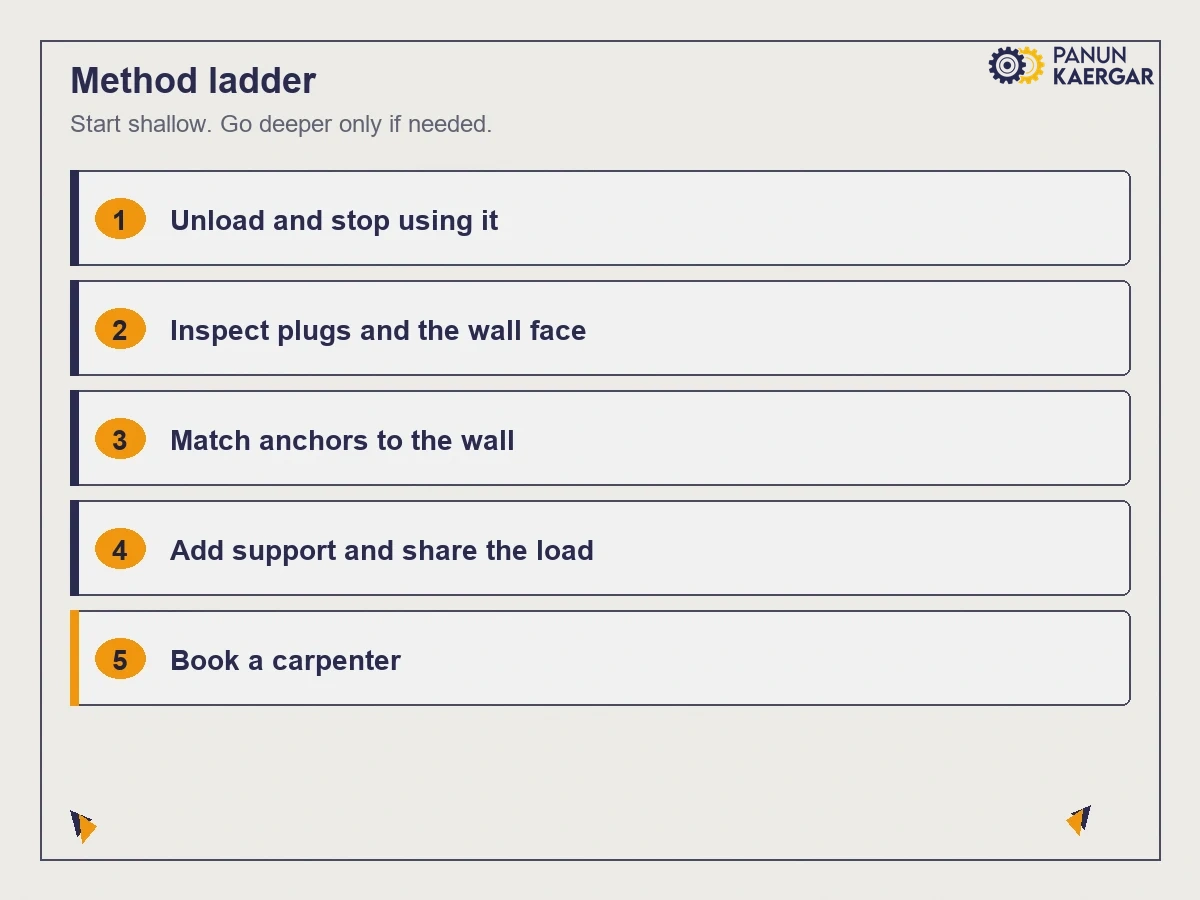 Practical wall shelf pulling out troubleshooting steps