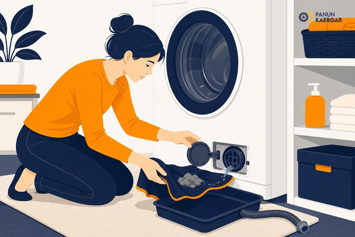 Check the filter and hose path — On front-loaders, clear the pump filter carefully with a towel ready; kinks in the drai...