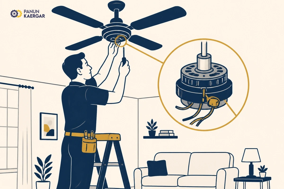 Small jobs get done — A Panun Kaergar technician repairs a ceiling fan, fixes a dripping tap, or replaces a f...