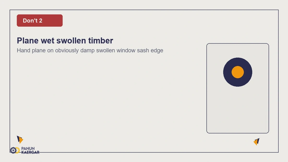 Hand plane on obviously damp swollen window sash edge