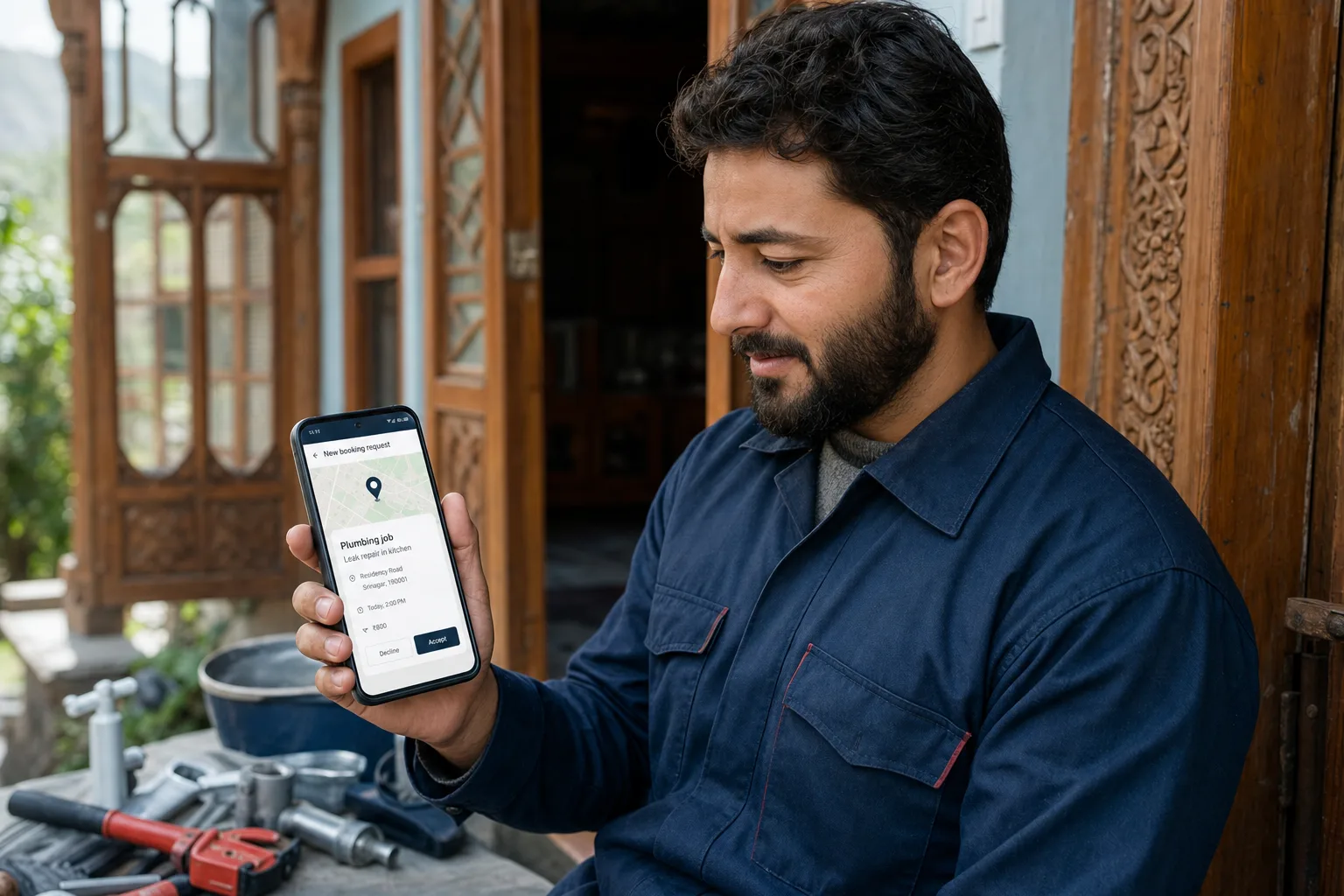Partner receiving a matched booking request on their phone